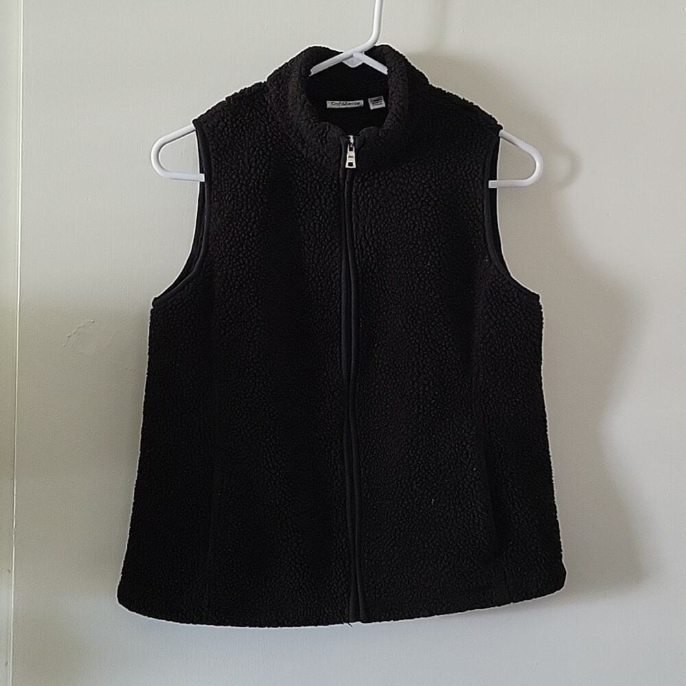 Black zip- up Vest with pockets